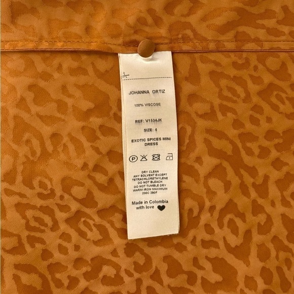 Johanna Ortiz Mini Long-Sleeve Brown Exotic Spices Satin-Jacquard Dress - Picture 5 of 5